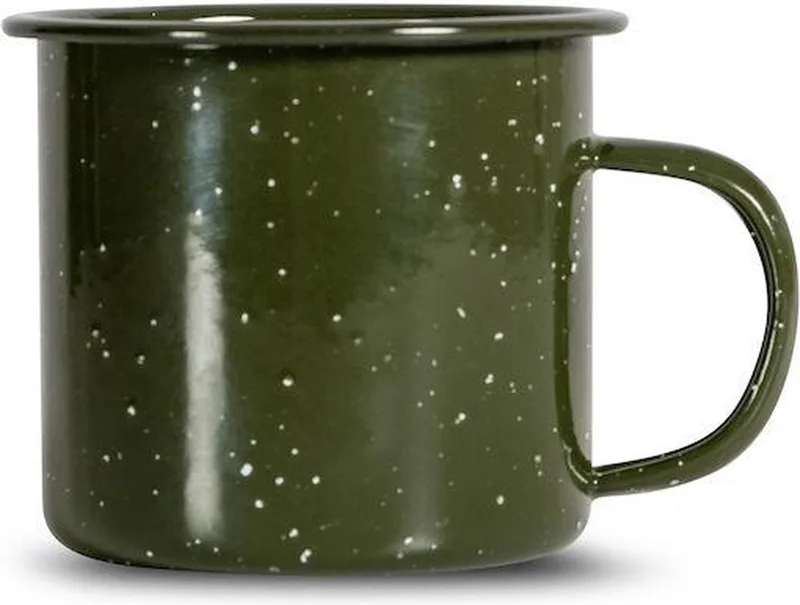 Merkloos geëmailleerde metalen mok, 0.35L, retro design by Sagaform in Green – product photo