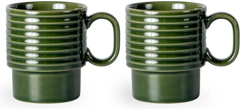 Set van 2 Groene Mokken 300ml - Stijlvol en Functioneel van Sagaform in Groen – productfoto