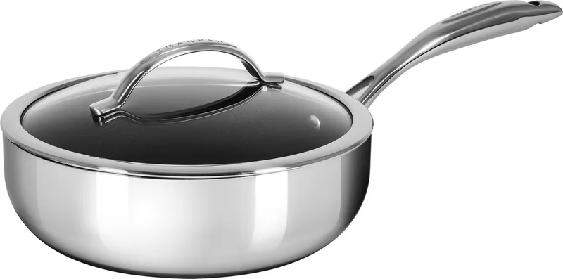 HaptIQ Diepe Hapjespan met glasdeksel 26 cm by Scanpan in Rvs – product photo