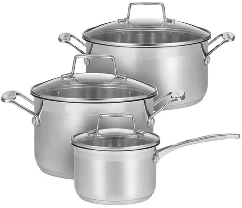 Impact Pannenset 3-Delig – Roestvrij Staal – Met Glasdeksel – Geschikt voor Inductie by Scanpan in Silver – product photo