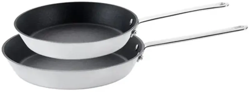 Maitre D Steel Koekenpannenset 20 + 28 cm - RVS - Inductie - Geschikt voor alle warmtebronnen - Stratanium+ antiaanbaklaag - 2-delig von Scanpan in Silber – Produktfoto