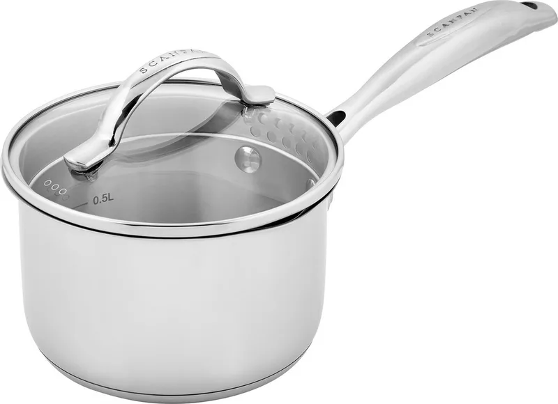 Steelpan met Glazen Deksel 14cm STS de Scanpan en Hoogglans chroom – photo produit