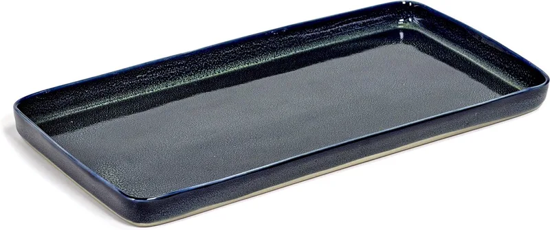 Anita Le Grelle Dienblad - L - 37,3x18x2,4 cm de Serax en Bleu foncé – photo produit