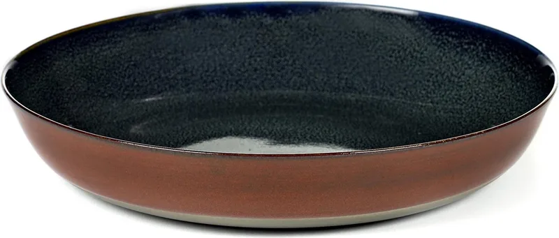 Anita Le Grelle Serveerschaal - M - 21 cm - Donkerblauw/Roest von Serax in Blau – Produktfoto