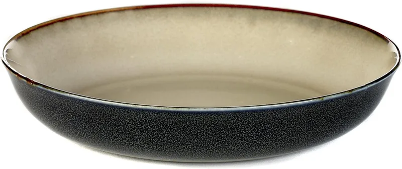 Anita Le Grelle Serveerschaal - S - D17,5x3 cm - Misty grey/dark blue by Serax in Misty grey dark blue – product photo