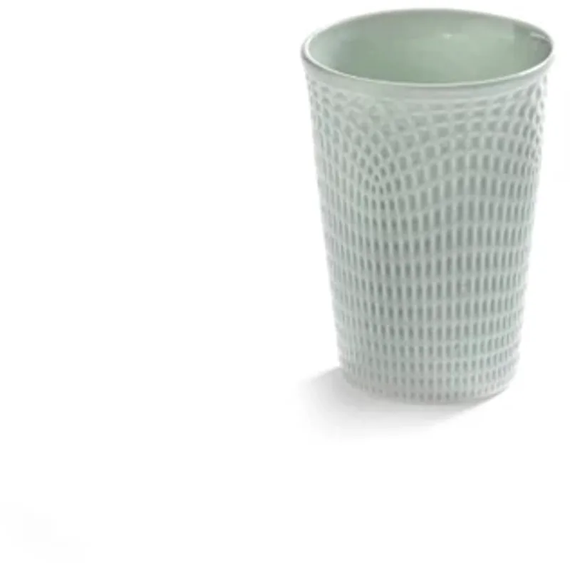 Ann Van Hoey Nido beker D6cm H8.5cm bone china von Serax in Grün – Produktfoto