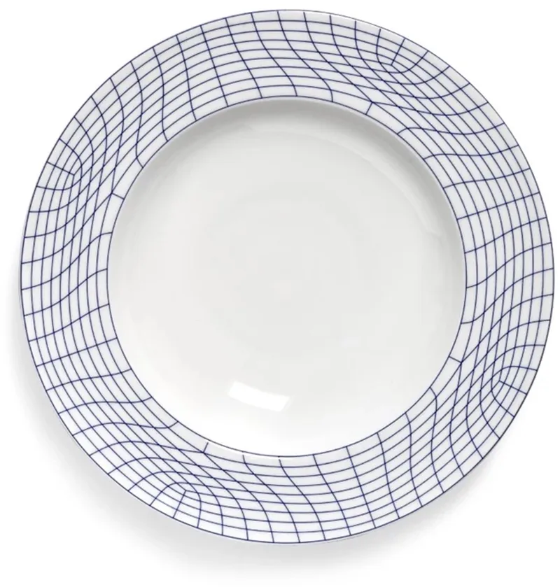 Ann Van Hoey Nido diep bord D28cm blauw de Serax en Blanc – photo produit