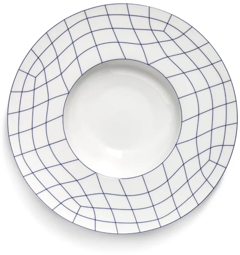 Ann Van Hoey Nido diep bord klein centraal D28cm blauw de Serax en Blanc – photo produit