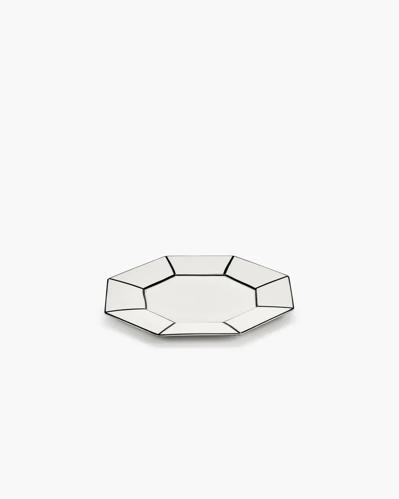 Annebet Philips - Carte Blanche - Ontbijtbord D22cm Wit/Zwart (set van 2) de Serax en Blanc, Noir – photo produit
