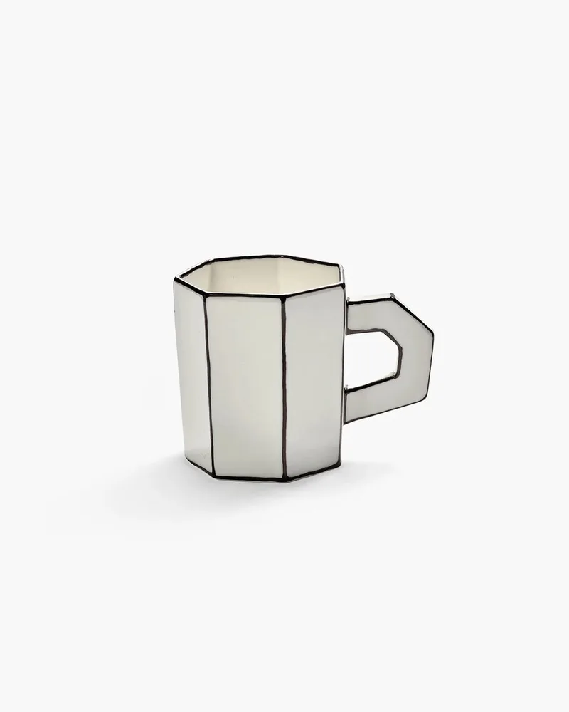Annebet Philips Carte Blanche thee kop 300ml D8.2cm H9.4cm wit / zwart (set van 2) by Serax in White, Black – product photo