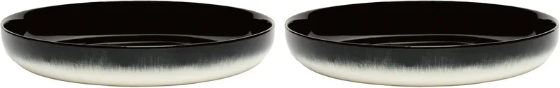 Dé Tableware By Ann Demeulemeester Diep Bord Ø24 Set Van 2 White/Black B by Serax in Black – product photo