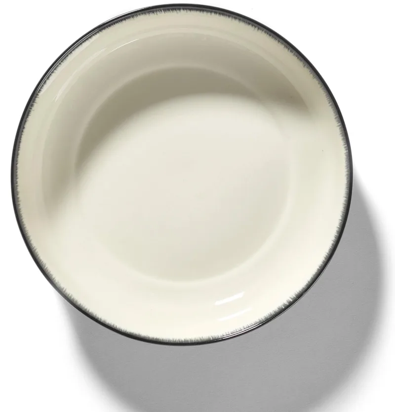 Dé Tableware by Ann Demeulemeester - Diep bordje Variatie A - Ø18,5 - 2 stuks de Serax en Off-white, Noir – photo produit