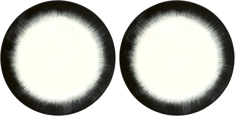 Dé Tableware By Ann Demeulemeester Dinerbord Ø24 Set Van 2 White/Black 4 by Serax in Multicolour – product photo