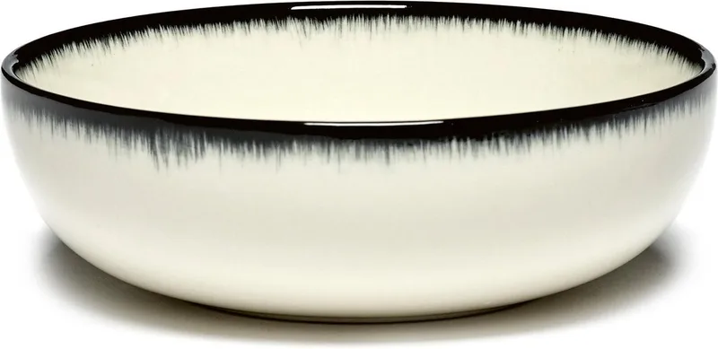 Dé Tableware by Ann Demeulemeester - Kommetje Variatie A - Ø12,9 - 2 stuks von Serax in Off-white, Schwarz – Produktfoto