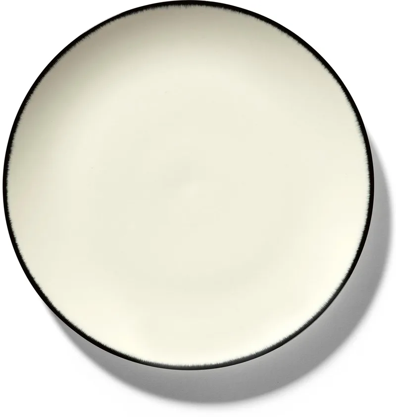Dé Tableware by Ann Demeulemeester - Ontbijtbord Variatie 1 - Ø24 - 2 stuks by Serax in Off-white, Black – product photo