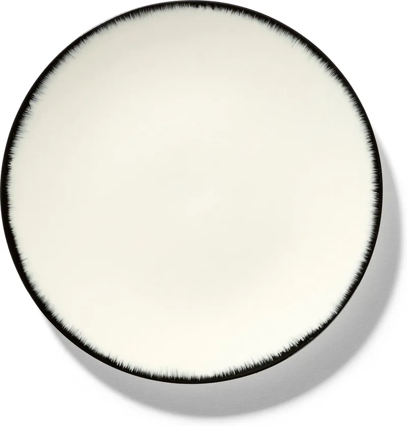 Dé Tableware by Ann Demeulemeester - Sideplate Variatie 1 - Ø14 - 2 stuks by Serax in Off-white, Black – product photo