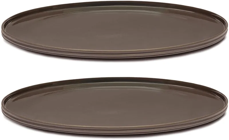 Dune Bord van Kelly Wearstler, Ø 33 cm, Leisteen / (set van 2) von Serax in Braun – Produktfoto
