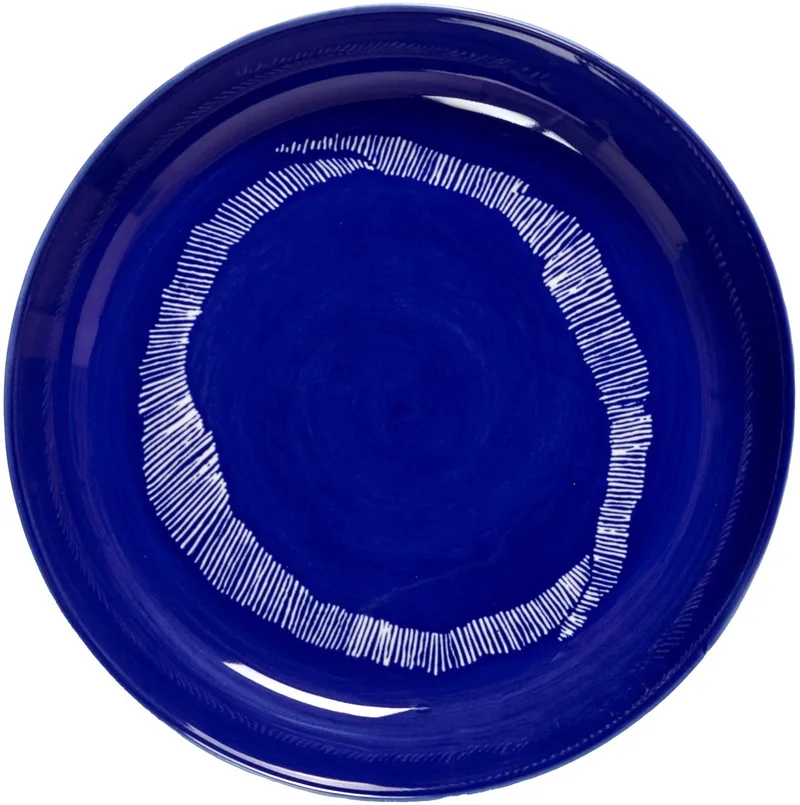 Feast By Ottolenghi Diep Bord Ø22 Dark Blue Stripes White by Serax in Dark blue – product photo