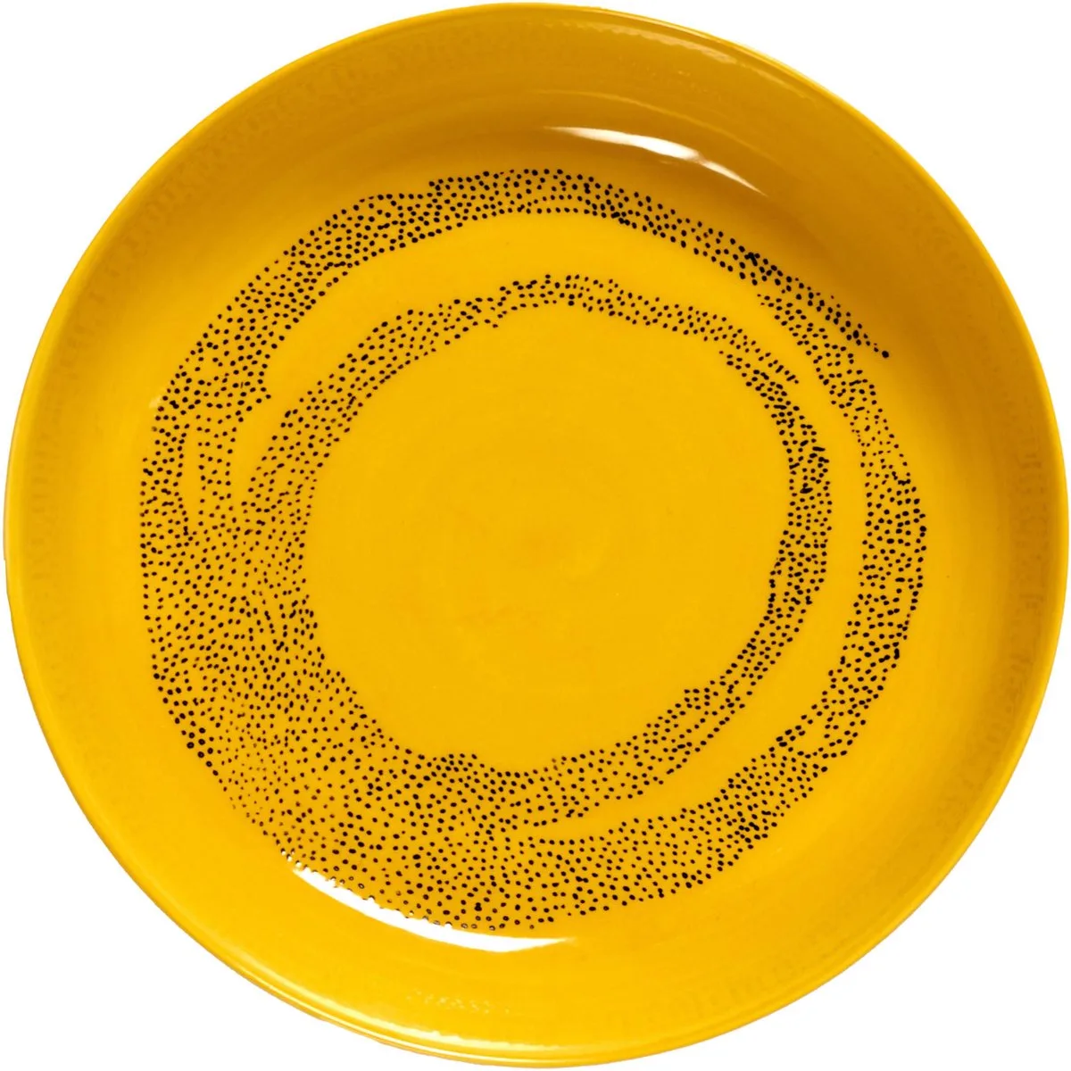 Feast By Ottolenghi Diep Bord Ø22 Yellow Dots Black van Serax in Geel – productfoto