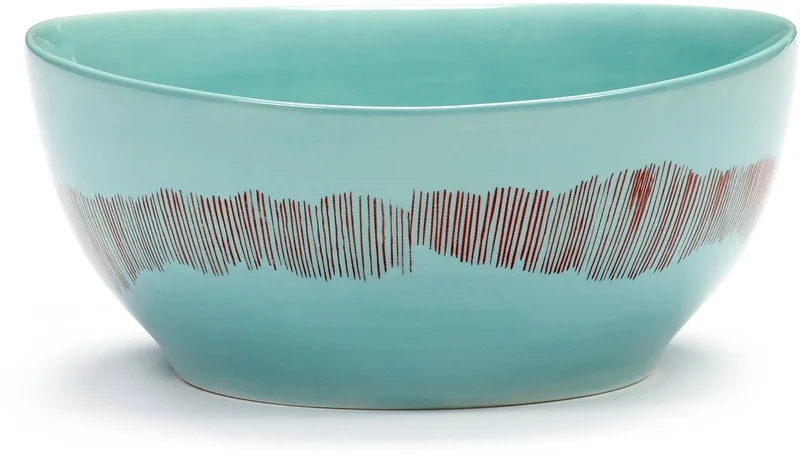 Feast By Ottolenghi Kom Ø16 Azure Swirl Stripes Red by Serax in Light blue – product photo