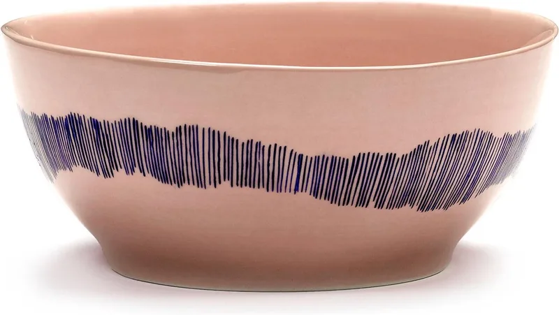 Feast By Ottolenghi Kom Ø16 Pink Stripes Blue by Serax in Pink – product photo