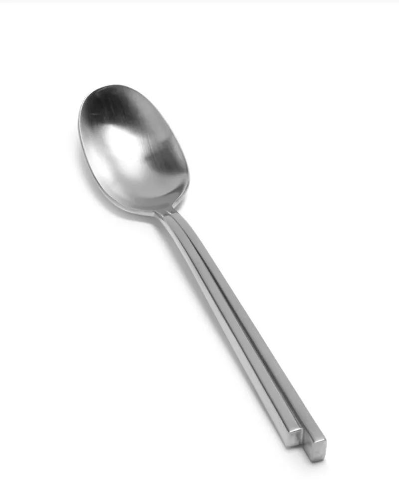 Kelly Wearstler Dune Yoghurt lepel RVS Steel Grey 17.6cm (set 6 stuks) de Serax en Gris – photo produit
