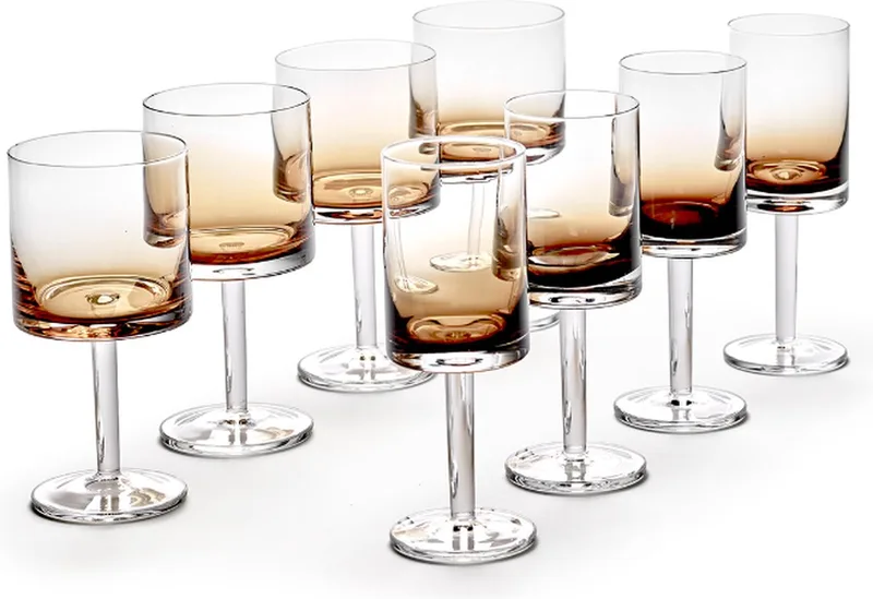 Kelly Wearstler Zuma Wijnglas Set (Witte wijn, rode wijn, champagne coupe) von Serax in Amber – Produktfoto