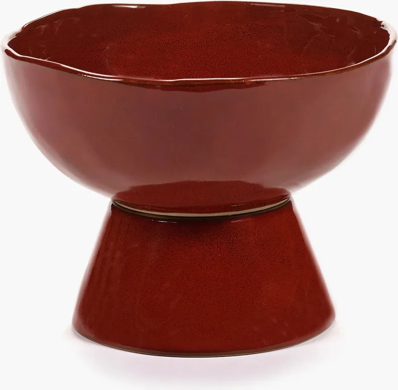 Marie Michielssen La Mère bowl op voet H14.5cm D20.5cm venetian red von Serax in Rot – Produktfoto