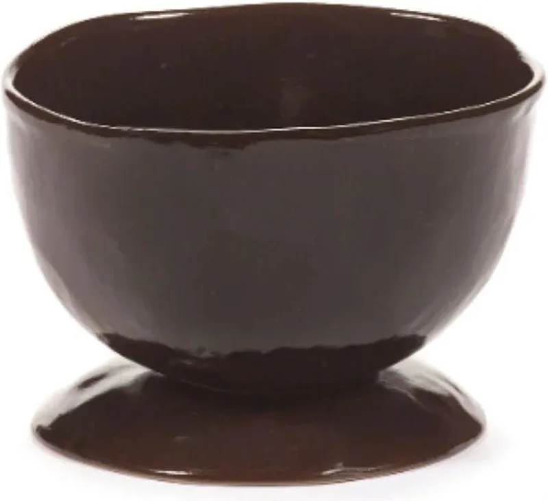 Marie Michielssen La Mère bowl op voet H9.5cm D13cm ebony - set van 2 by Serax in Donkerbruin – product photo