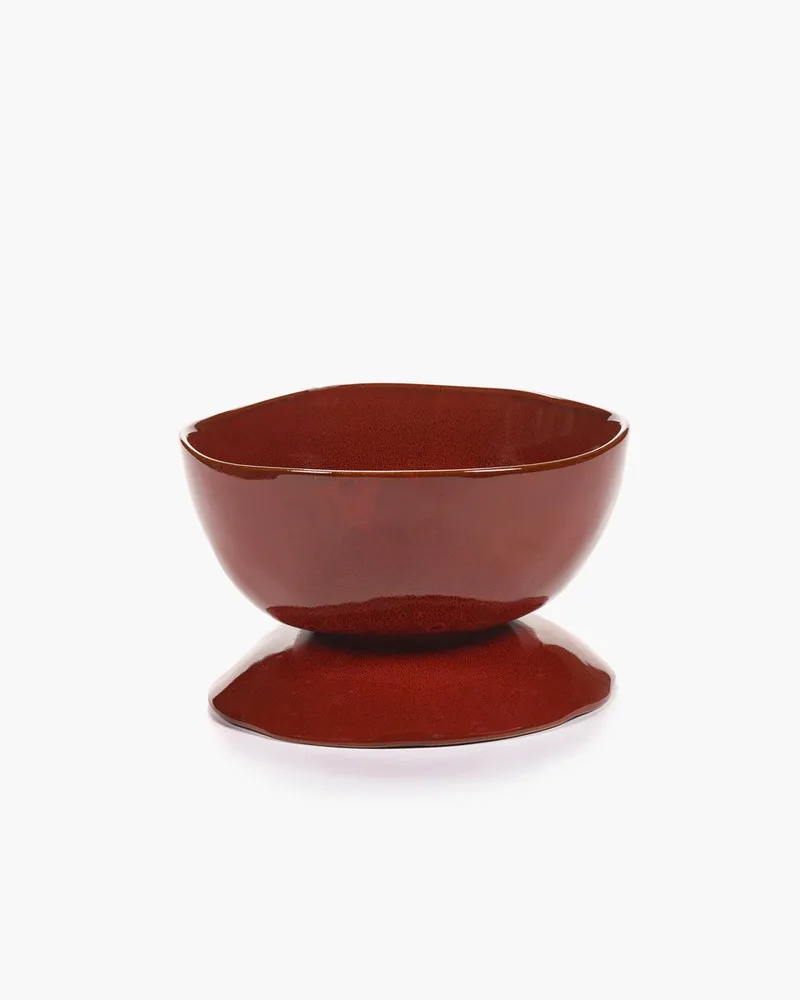 Marie Michielssen La Mère high bowl op voet Large H13cm D20.5cm venetian red de Serax en Rouge – photo produit