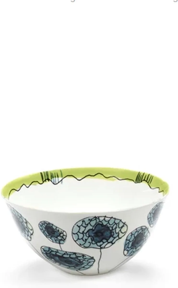 Marni Midnight Flowers Anemone Vaniglia bowl / slakom D25cm H13cm groen / blauw by Serax in Multicolour – product photo