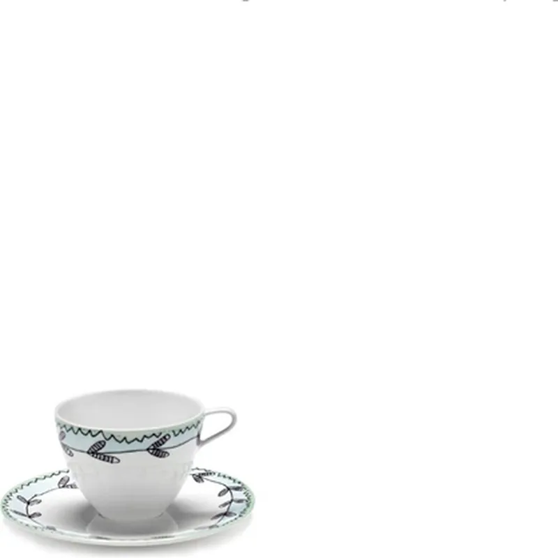 Marni Midnight Flowers Blossom Milk koffiekop hoog 8cl + schotel roze / blauw från Serax i Flerfärgad – produktbild