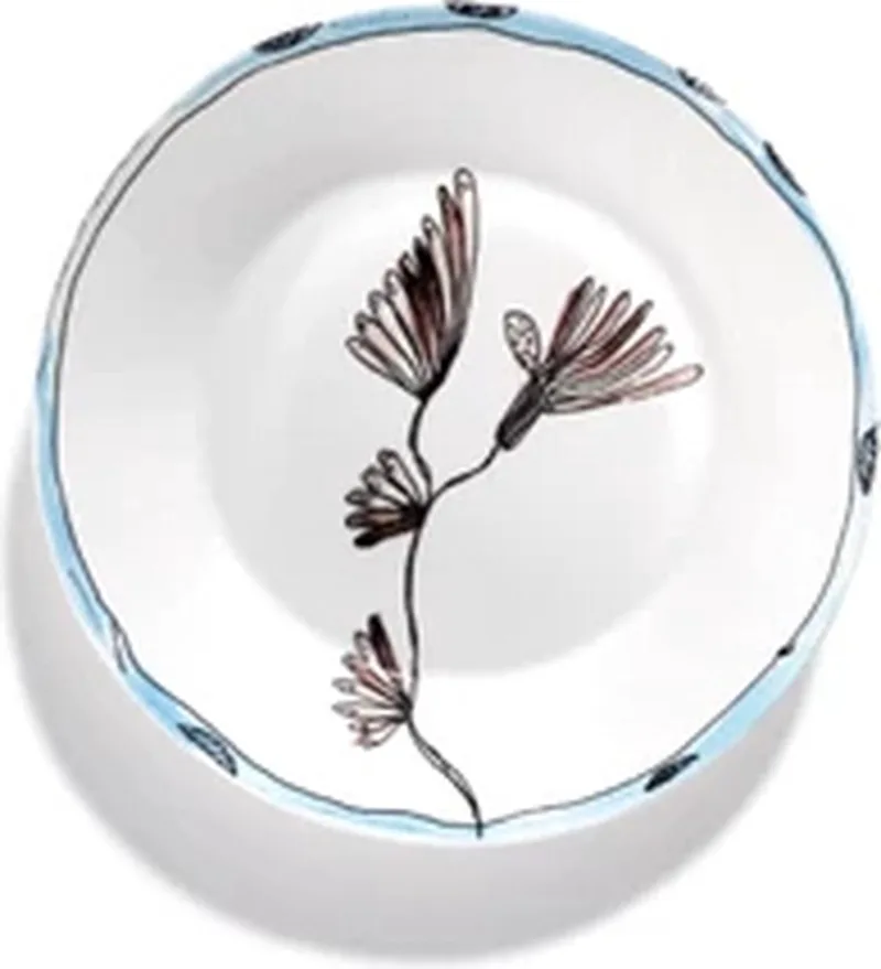 Marni Midnight Flowers Camelia Aubergine diep bord D18cm H2.9cm bruin / blauw by Serax in White – product photo
