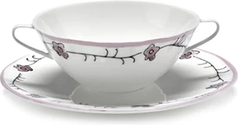 Marni Midnight Flowers Dark Viola soepkop 35cl + schotel roze by Serax in Multicolour – product photo