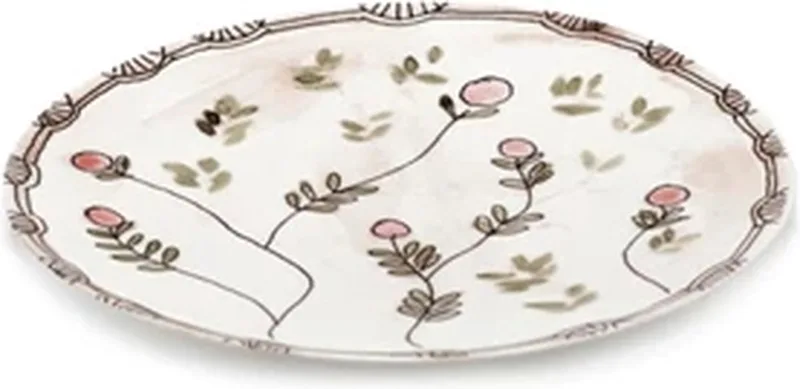 Marni Midnight Flowers Mirtillo Nude plat bord D28cm roze / groen de Serax en Multicolore – photo produit