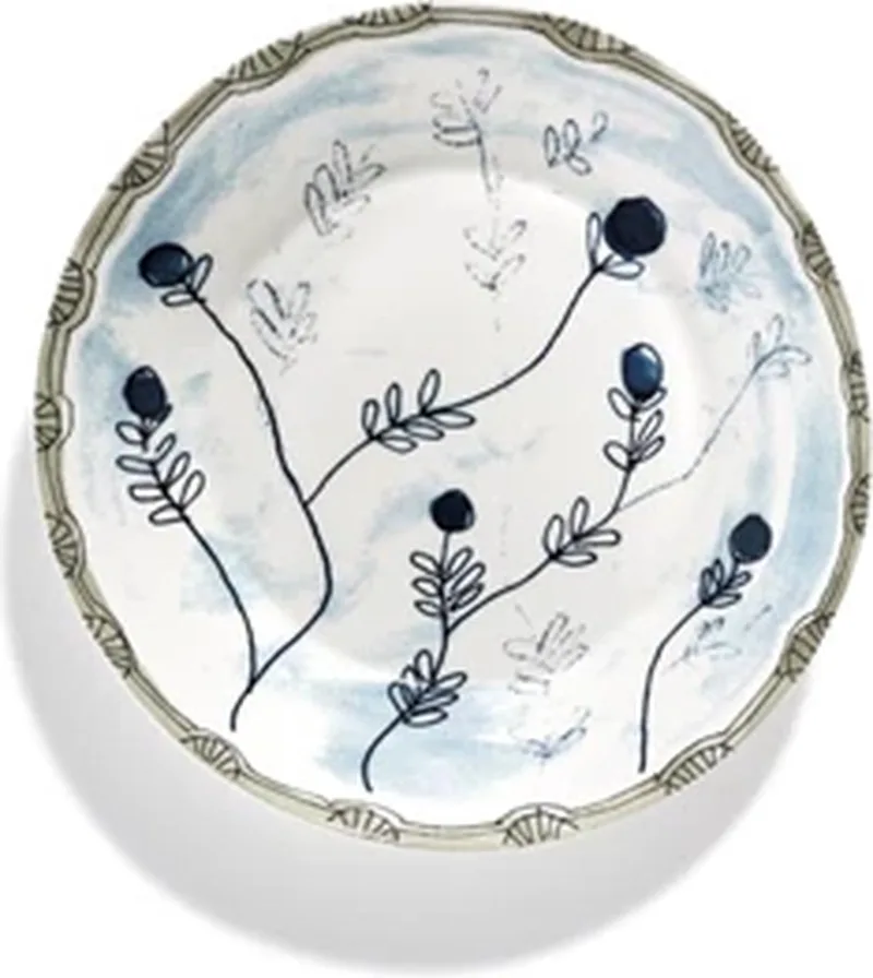 Marni Midnight Flowers Mirtillo Tea diep bord D22cm H3.2cm blauw by Serax in White – product photo