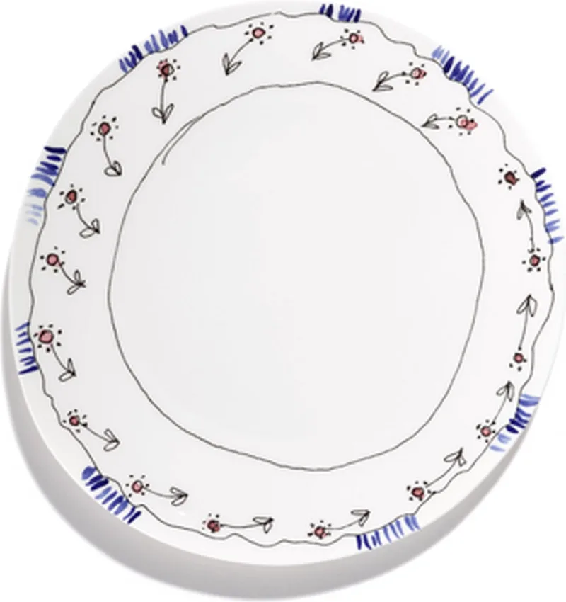 MARNI Midnightflowers - Bord L Anemone Milk 28 cm - 2 stuks by Serax in White – product photo