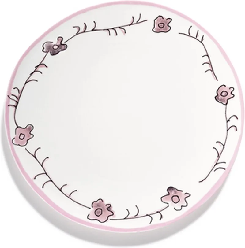MARNI Midnightflowers - Bord L Dark Viola 28 cm - 2 stuks von Serax in Weiß – Produktfoto