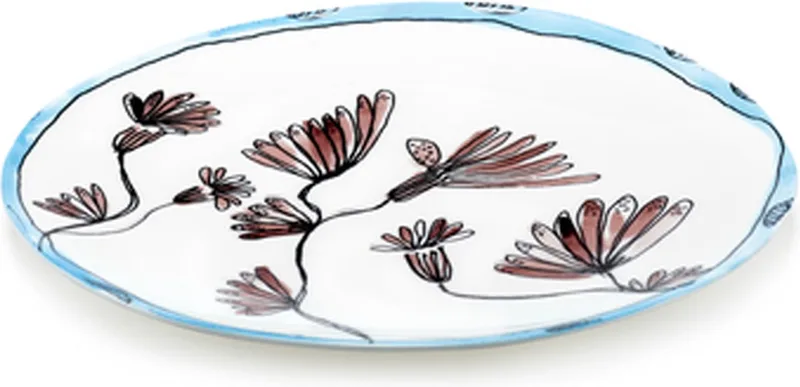 MARNI Midnightflowers - Ovale schaal L Camelia Aubergine by Serax in White – product photo