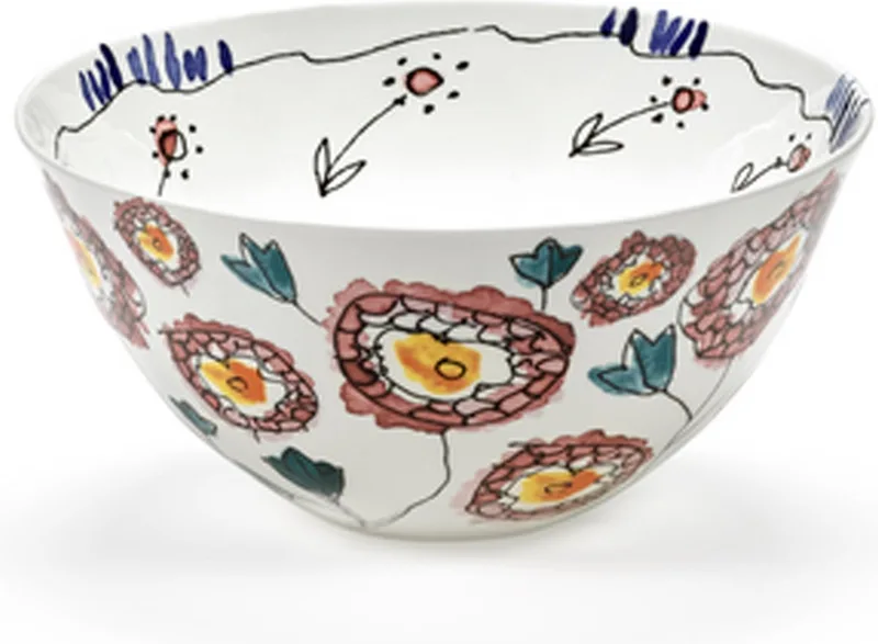 MARNI Midnightflowers - Serveerkom L Anemone milk 25 cm by Serax in White – product photo