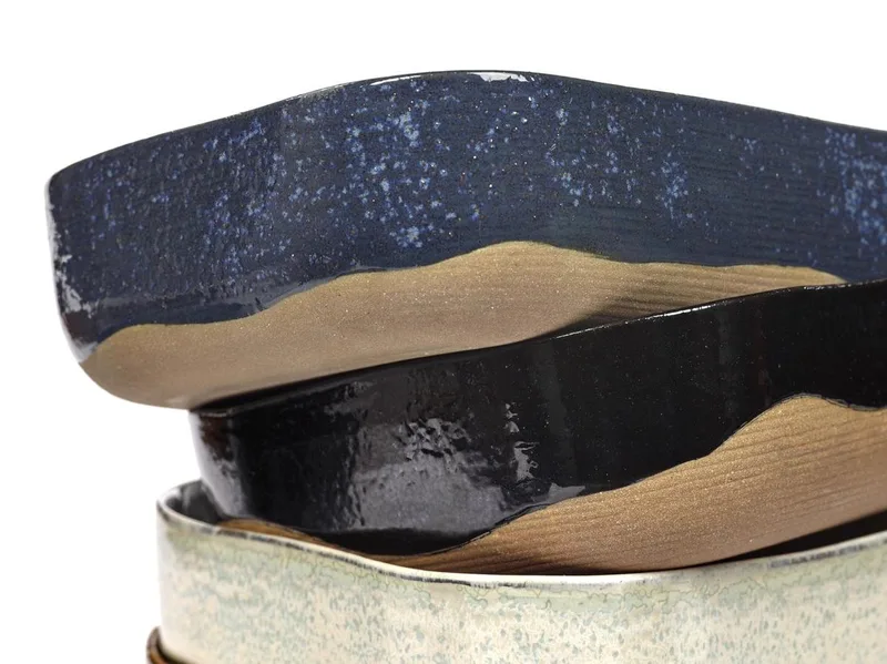 Merci La Nouvelle Table - Extra Diep Bord L - Blauw/Grijs - 4 stuks van Serax in Blauw – productfoto