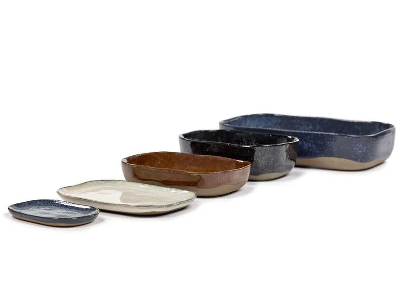 Merci La Nouvelle Table - Extra Diep Bord M - Donkerblauw - 8 stuks de Serax en Bleu – photo produit