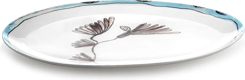 Midnight Flowers By Marni Camelia Aubergine Serveerschaal 46,5x30 van Serax in Wit – productfoto