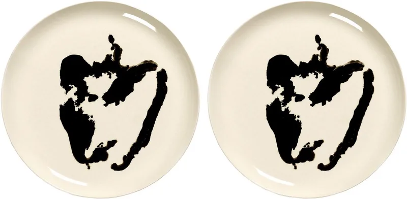Ottolenghi Feast - Bord L - Wit/Zwart - 26 Ø - 2 stuks van Serax in Wit – productfoto