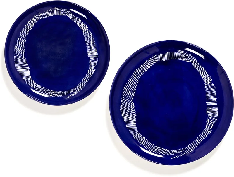 Ottolenghi Feast - Bord M - Donkerblauw/Wit - 22 Ø - 2 stuks by Serax in Blue – product photo