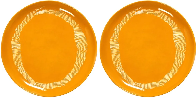 Ottolenghi Feast - Bord M - Geel/Wit - 22 Ø - 2 stuks by Serax in Yellow – product photo