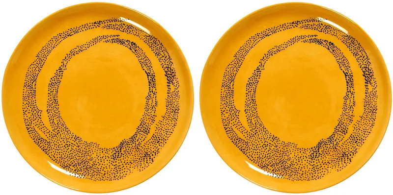 Ottolenghi Feast - Bord M - Geel/Zwart - 22 Ø - 2 stuks by Serax in Yellow – product photo