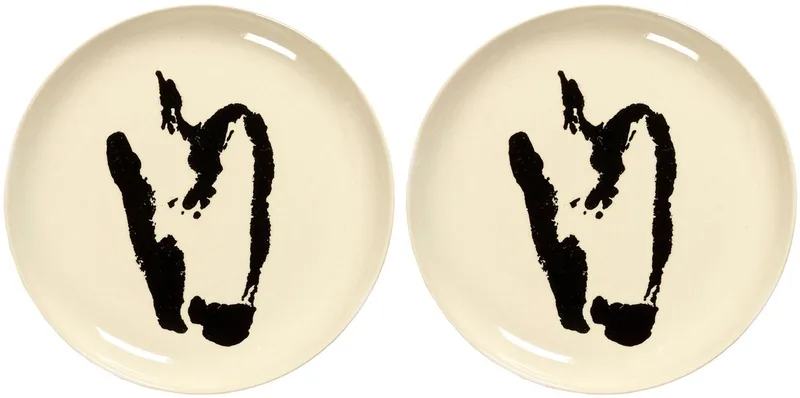 Ottolenghi Feast - Bord M - Wit/Zwart - 22 Ø - 2 stuks by Serax in White – product photo