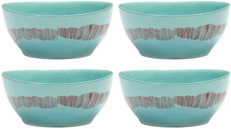 Ottolenghi Feast - Kom S - Azurblauw/Rood - 16 Ø - 4 stuks by Serax in Blue – product photo