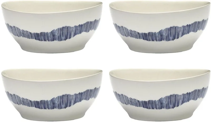 Ottolenghi Feast - Kom S - Wit/Blauw - 16 Ø - 4 stuks de Serax en Blanc – photo produit